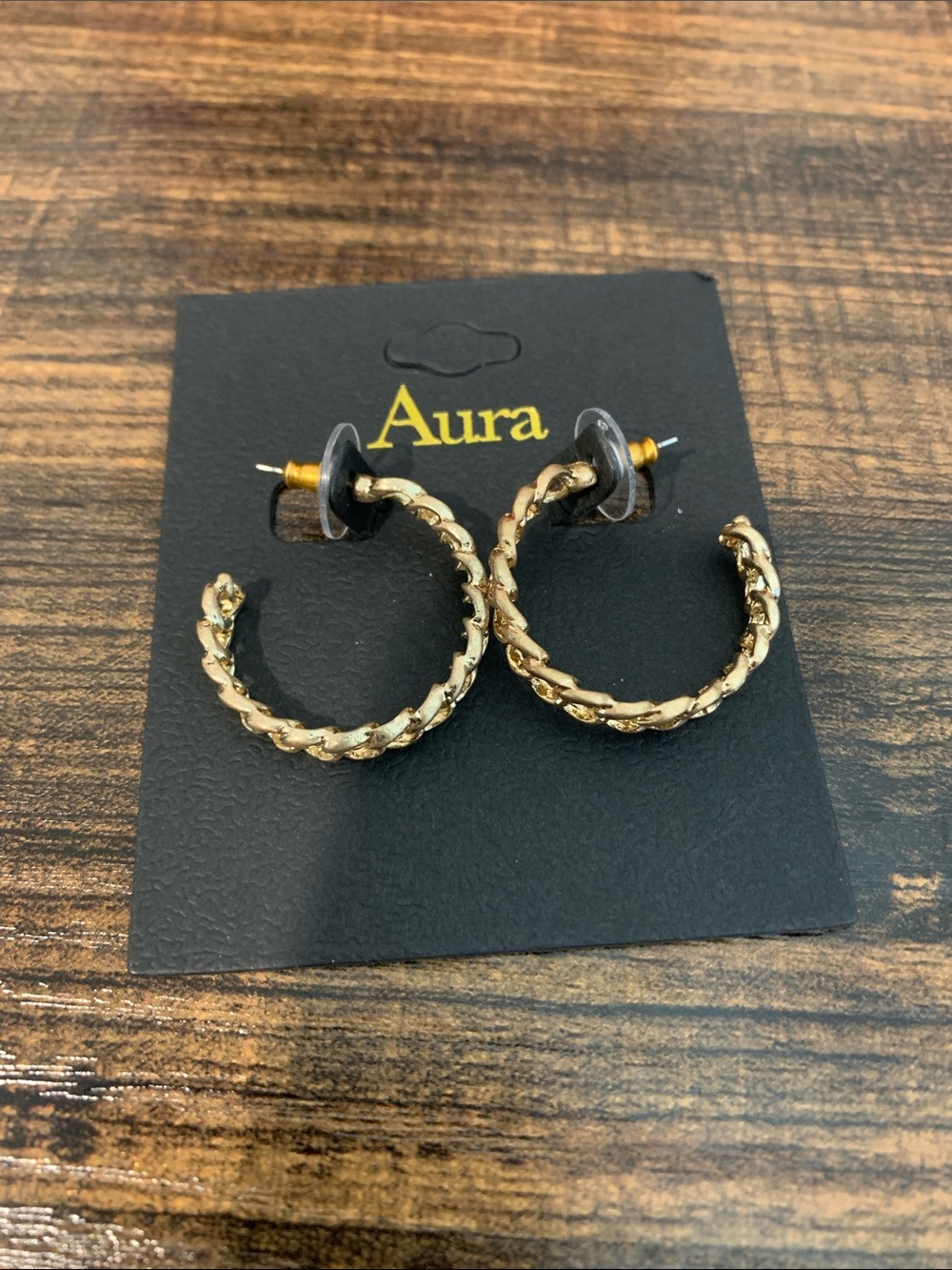 Aura Braided Gold Tone Earrings